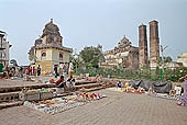 Orchha - cooling towers close to the Dinman Hardol  Palace